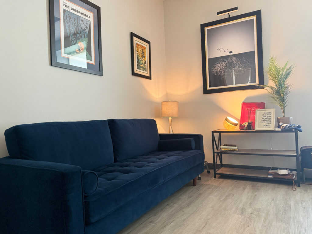 Clinician’s office at Massachusetts Center for Addiction used for therapy and addiction treatment sessions.