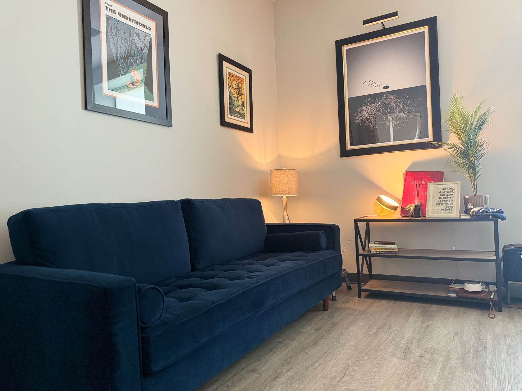 Clinician’s office at Massachusetts Center for Addiction used for therapy and addiction treatment sessions.